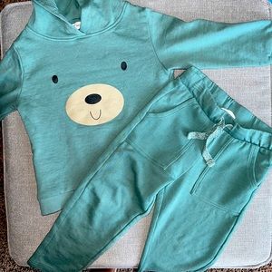 Blue bear sweat suit set
